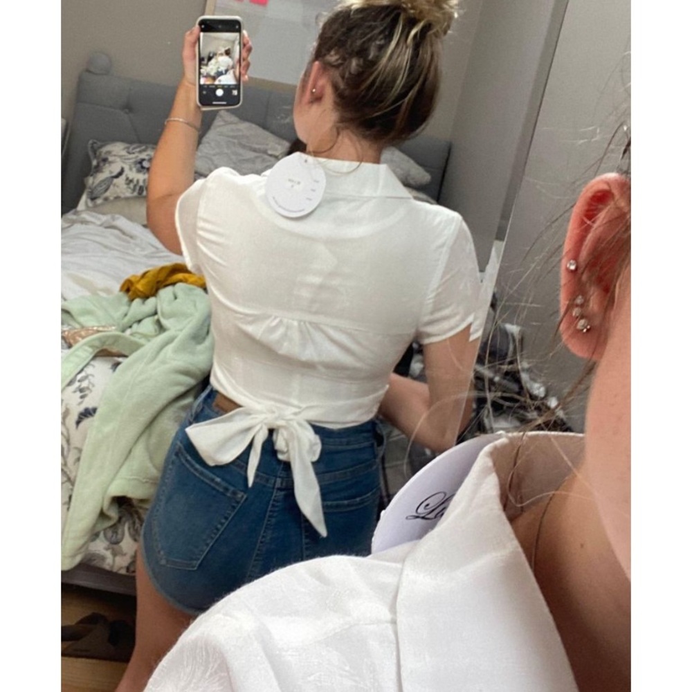 White Dressy Cropped Top